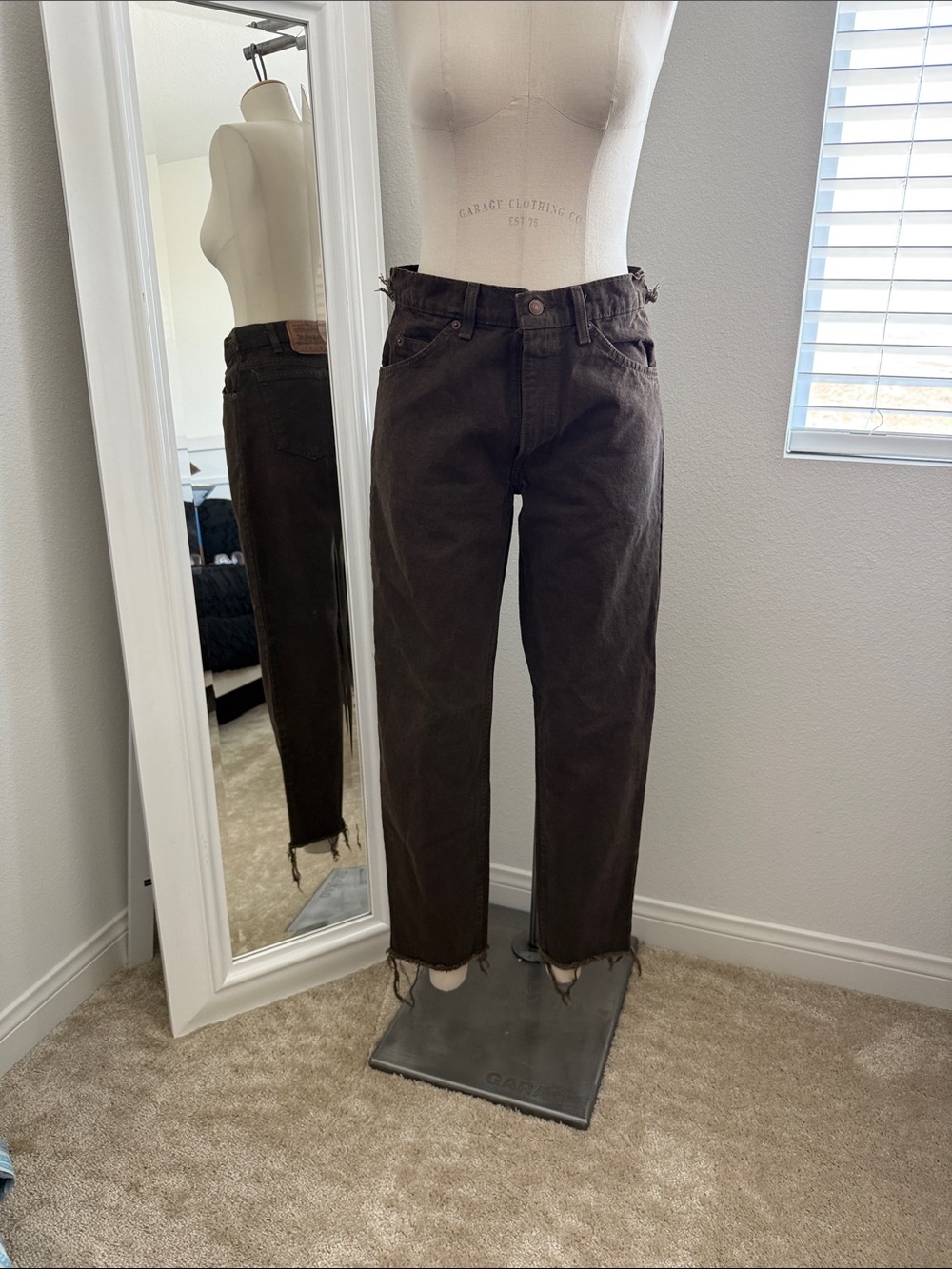 Dark Brown High-Rise Straight Leg Jeans